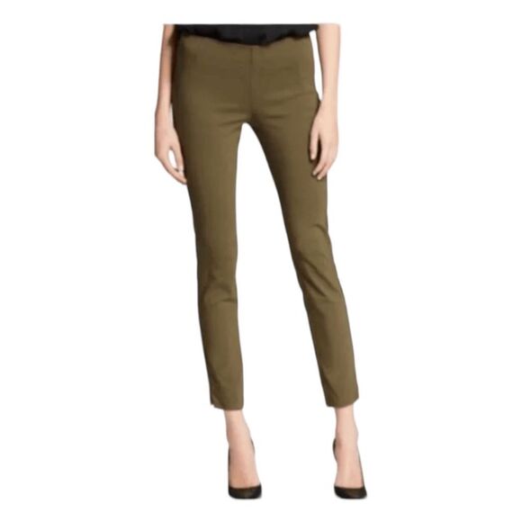 Who What Wear Skinny Ankle Pants Olive Green Stretch Split Hem 2 - Picture 1 of 7